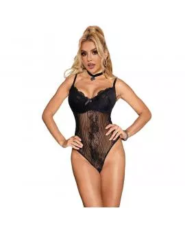 SUBBLIME Spitzen-Bodysuit - Unterteilverschluss Schwarz L/XL