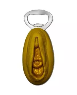 Diablo Picante - Silberner Öffner mit Goldener Vaginalform