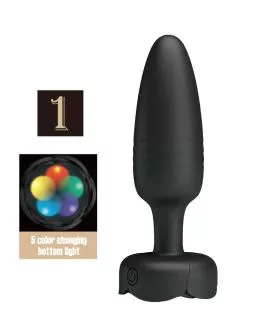 Pretty Love - Tarion Anal Plug mit LED-Licht schwarz 12,5 cm