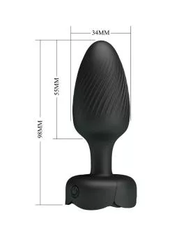 Pretty Love - Osborn Anal Plug mit LED-Licht Schwarz 9,8 cm