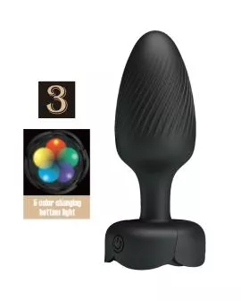 Pretty Love - Osborn Anal Plug mit LED-Licht Schwarz 9,8 cm