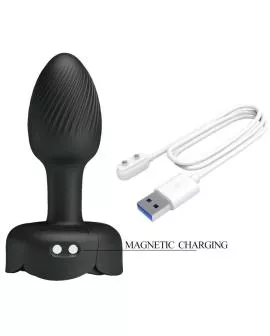 Pretty Love - Olman Anal Plug mit LED-Licht Schwarz 8,8 cm