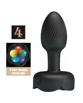 Pretty Love - Olman Anal Plug mit LED-Licht Schwarz 8,8 cm