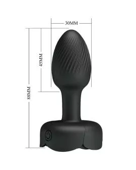 Pretty Love - Olman Anal Plug mit LED-Licht Schwarz 8,8 cm