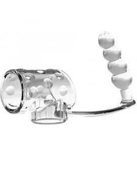 Pretty Love - Transparente Penishülle mit Anal-Plug