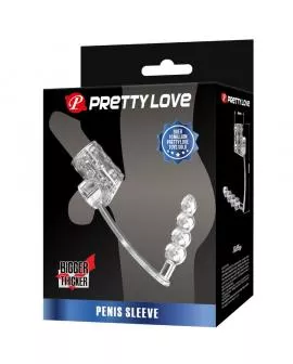Pretty Love - Transparente Penishülle mit Anal-Plug
