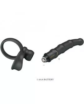 PRETTY LOVE - TATUM VIBRIERENDER PENISRING MIT STECKER 10 VIBRATIONEN SCHWARZ