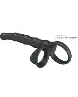 PRETTY LOVE - TATUM VIBRIERENDER PENISRING MIT STECKER 10 VIBRATIONEN SCHWARZ