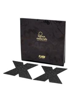 Bijoux Indiscrets Flash Cross - Schwarze Nippelkappen