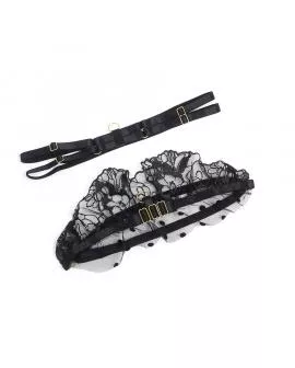 SUBBLIME - 957483 SPITZEN-BH UND STRUMPFBAND-SET SCHWARZ 