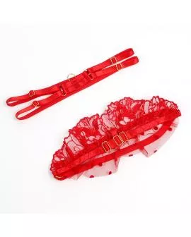 Subblime Spitzen-BH und Strumpfband-Set Rot - 957506