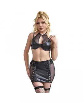 SUBBLIME Leder-BH und Rock-Set Schwarz - 957582