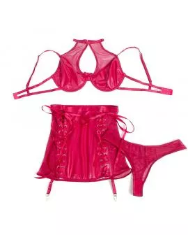 SUBBLIME - 957605 LEDER-BH UND ROCK-SET ROT 
