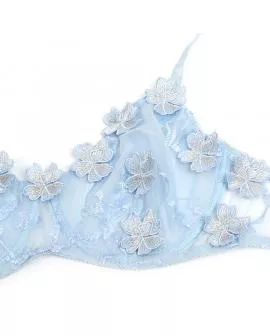 SUBBLIME - 957629 BH- UND SLIP-SET MIT BLUMENSTICKEREI, HIMMELBLAU, 