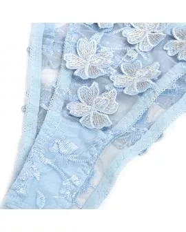 SUBBLIME - 957629 BH- UND SLIP-SET MIT BLUMENSTICKEREI, HIMMELBLAU, 