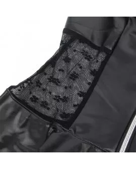 SUBBLIME Lederkleid mit Spitzenreißverschluss Schwarz - 957704