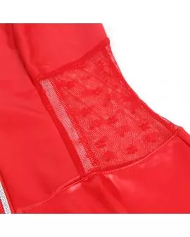 Subblime Lederkleid mit Spitzen-Reißverschluss Rot - 957728