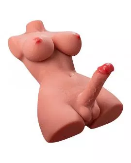 XISE Ladyboy Torso mit vibrierendem Dildo - 49 cm