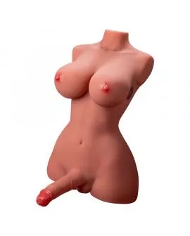 XISE Ladyboy Torso mit vibrierendem Dildo - 49 cm