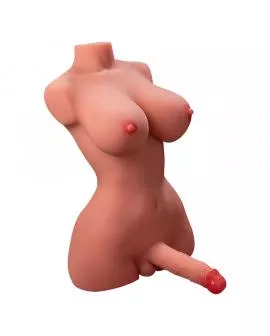 XISE Ladyboy Torso mit vibrierendem Dildo - 49 cm