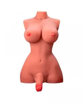 XISE Ladyboy Torso mit vibrierendem Dildo - 49 cm