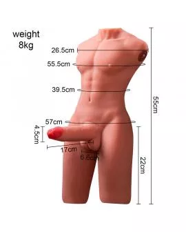 XISE - JASON HALBKÖRPER REALISTISCHER  TORSO MIT STOSS UND VIBRATION 55 CM