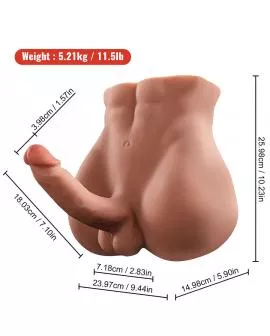 XISE - BERTLETT DILDO ASS REALISTISCHER DILDO UND ANUS-MASTURBATOR VORDERE POSITION MIT STOSS 18 CM