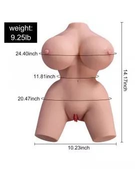 XISE - FRIEDA REALISTISCHER WEIBLICHER TORSO MIT VIBRATION 36 CM