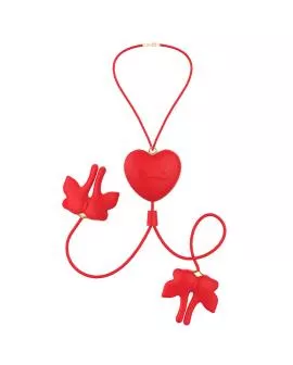 ARMONY - MAGNETISCHE NIPPELKLEMMEN MIT VIBRATION SCHMETTERLINGSFORM ROT