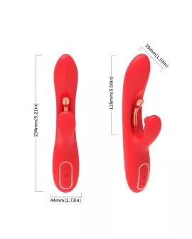 ARMONY - G-PUNKT- UND KLITORIS-STIMULATOR-VIBRATOR MIT OSZILLIERENDER ZUNGE ROT