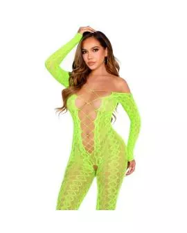 Leg Avenue - Body stocking Exotic Snake Lace Neon grün ohne Schritt