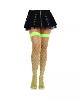 Leg Avenue - Breite Netzstrümpfe Neon-Grün