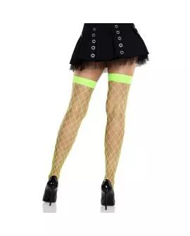 Leg Avenue - Breite Netzstrümpfe Neon-Grün