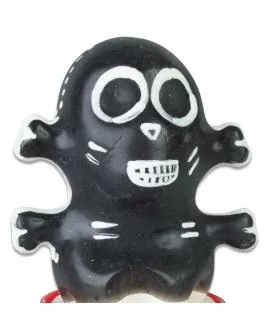 Condomerie - Handbemalte Totenkopf-Kondome Schwarz Modell 1