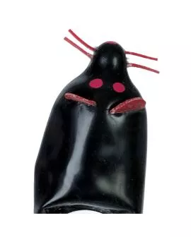 Condomerie - Handbemalte Neuheitskondome Schwarze Maus