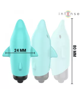 INTENSE - ECHO VIBRIERENDES BULLET DELPHIN BLAU 8 X 4,7 CM