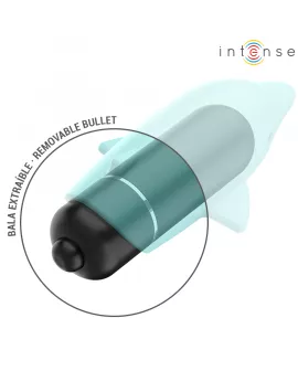 INTENSE - ECHO VIBRIERENDES BULLET DELPHIN BLAU 8 X 4,7 CM