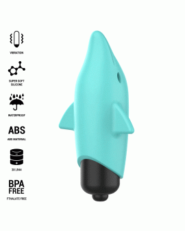 INTENSE - ECHO VIBRIERENDES BULLET DELPHIN BLAU 8 X 4,7 CM