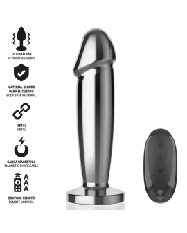 Intense Anal Plug - 10 Vibrationen Metall Dildo Fernbedienung M