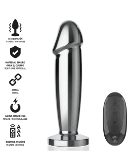 Intense Anal Plug - Metall Dildo 10 Vibrationen Fernbedienung S