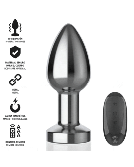 Intense Anal Plug - Metall 10 Vibrationen Fernbedienung M