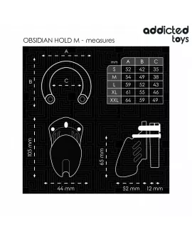 Addicted Toys - Locked Obsidian Hold Peniskäfig Größe M
