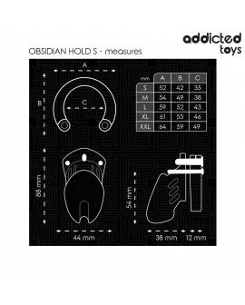Addicted Toys - Locked Obsidian Hold Peniskäfig Größe S