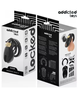 Addicted Toys - Locked Obsidian Hold Peniskäfig Größe S
