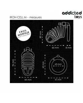 ADDICTED TOYS LOCKED - IRON CELL METALL-PENISKÄFIG GRÖSSE M