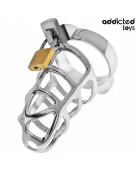 Addicted Toys Locked - Silbernes Schloss Peniskäfig Metall M
