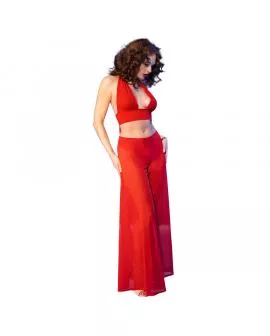 CHILIROSE - CR 4857 ROTES TOP- UND HOSENSET,