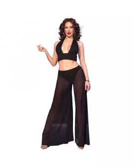 CHILIROSE - CR 4857 SCHWARZES TOP- UND HOSENSET,