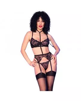 Chilirose CR 4852 - Schwarzes Dessous-Set