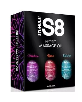 STIMUL8 - S8 Erotik Massageöl Box 3 x 50 ml
